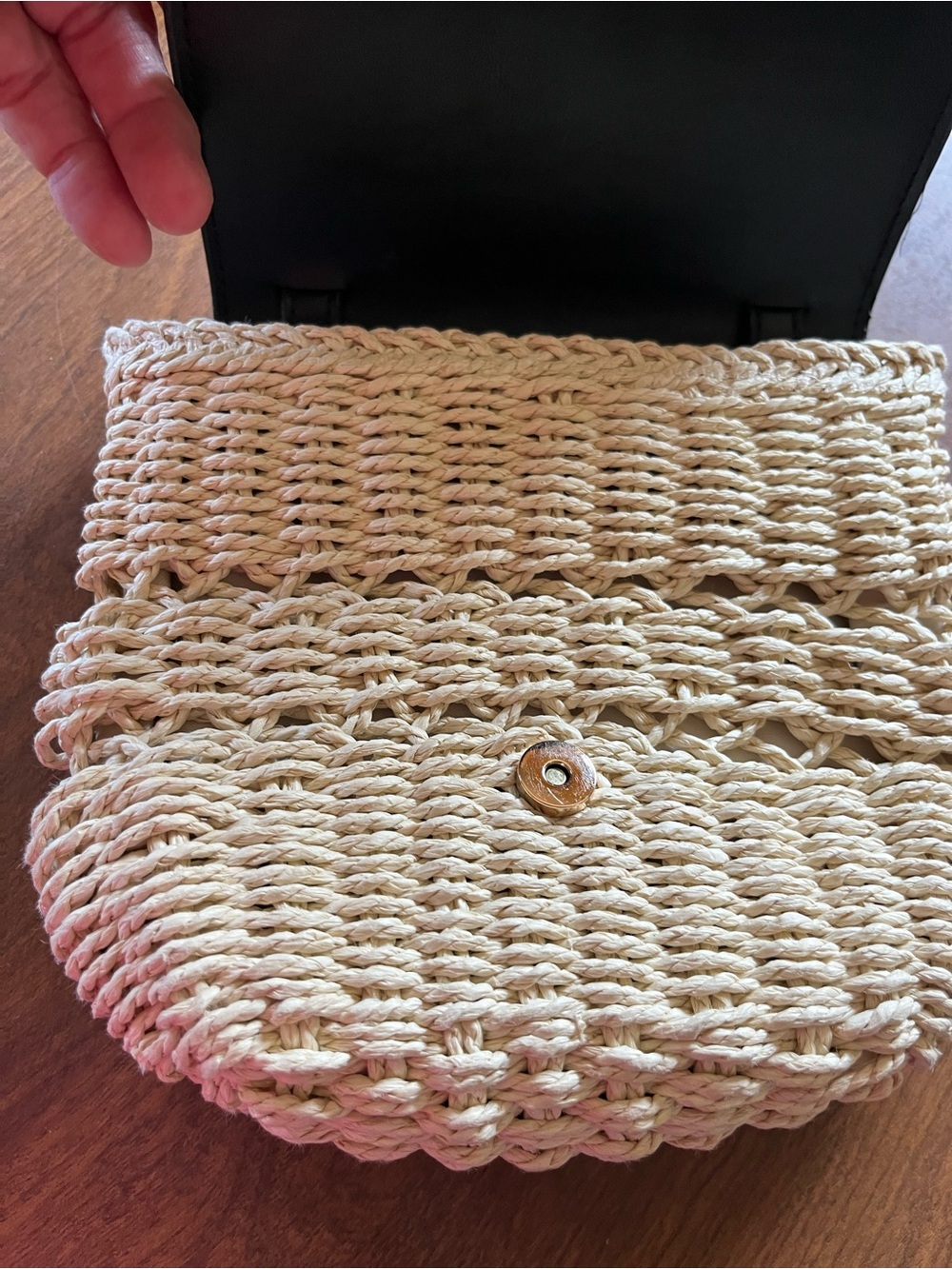 a new day Black and Natural Woven Crossbody Bag - Picture 2 of 6
